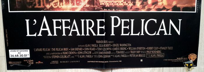 affiche film cinéma l'affaire pélican - julia roberts - denzel washington - photo numéro 2