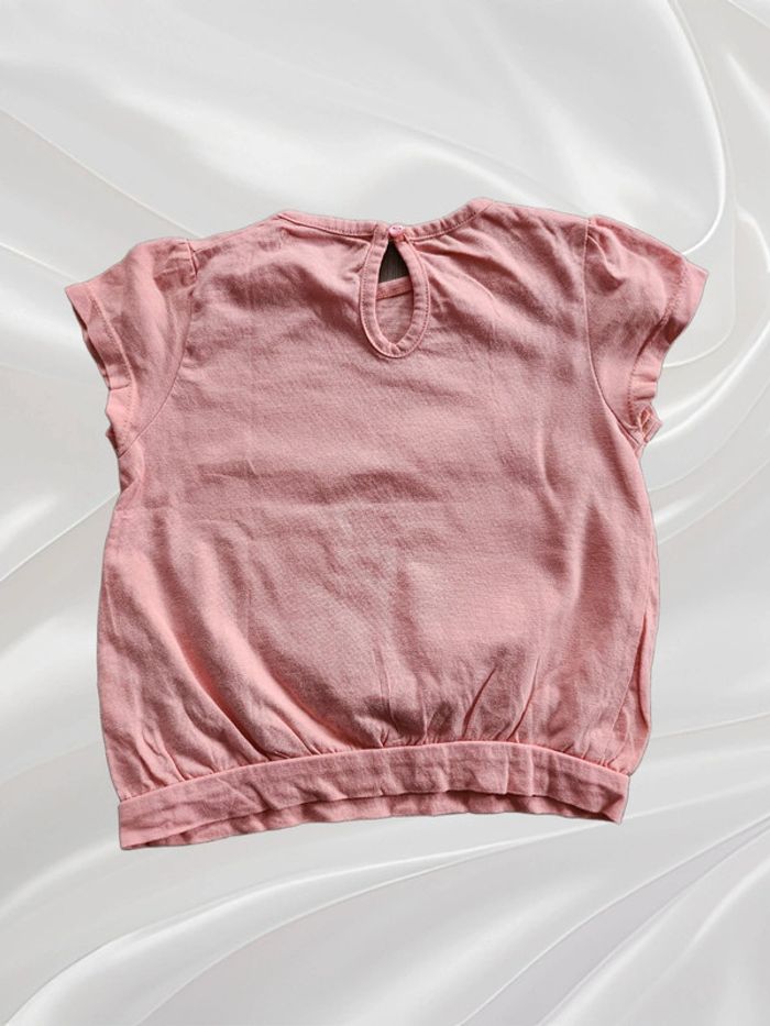 T-shirt rose corail fille 18 mois - photo numéro 2
