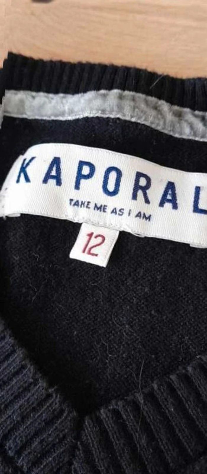 pull noir col V Kaporal 12 ans - photo numéro 2