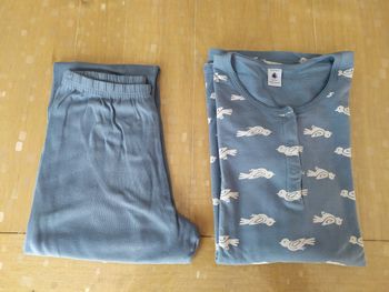 Pyjama chaud Petit Bateau motifs oiseaux 12 ans