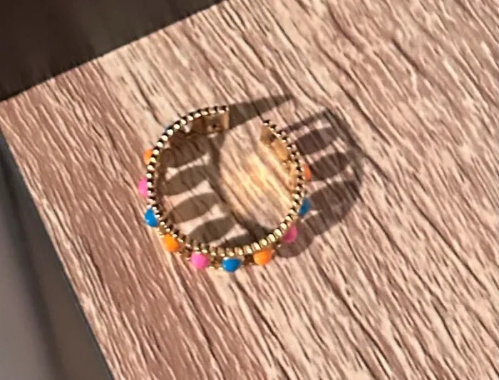 Bague réglable couleur été et doré en acier inoxydable - photo numéro 4