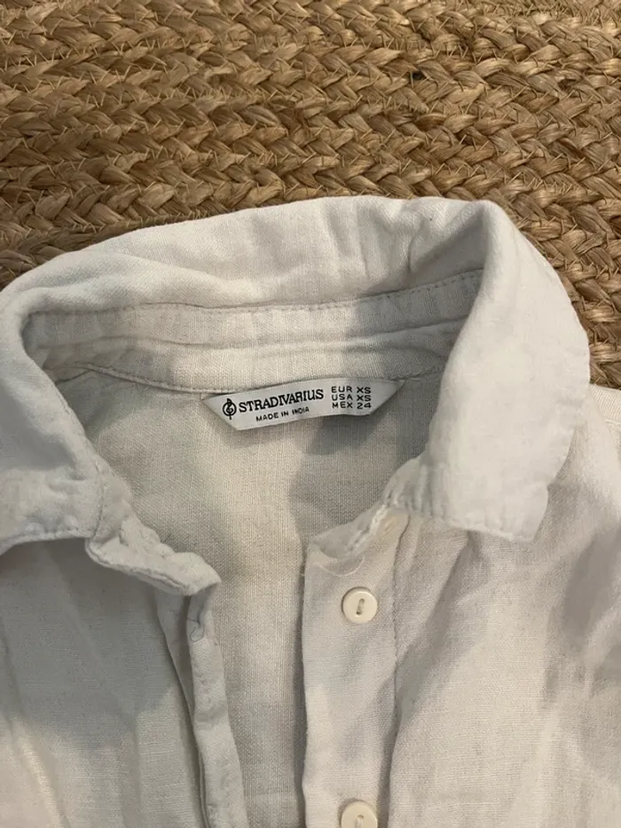 Chemise blanche Stradivarius style lin - photo numéro 2
