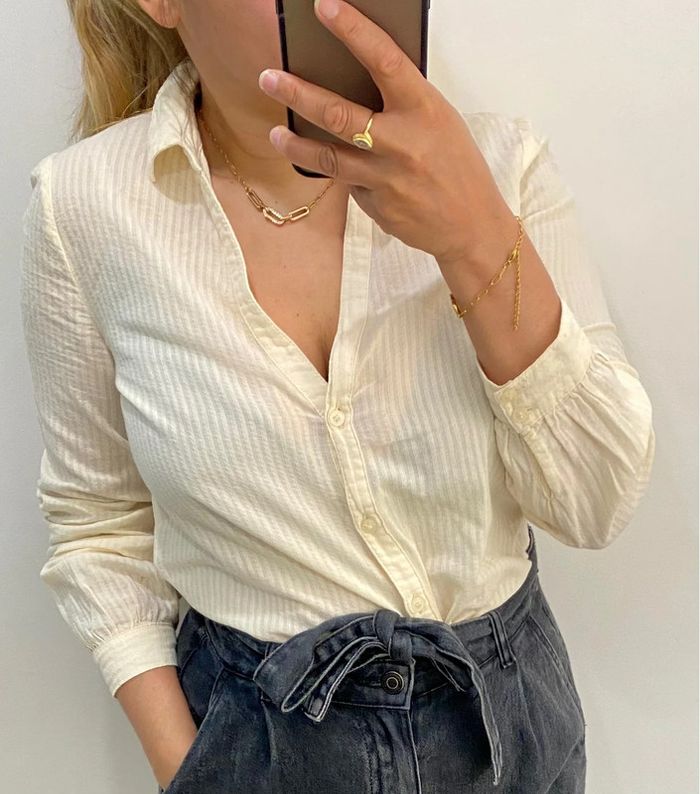Chemise crème Mango Taille M