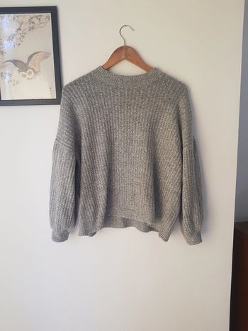 Pull tricot large hiver gris