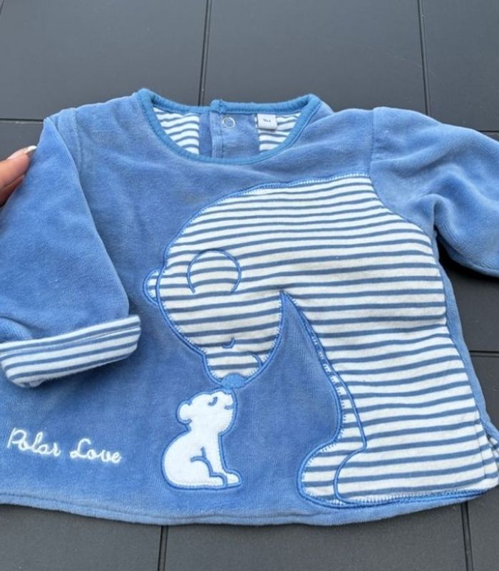 Pyjama bébé garçon 3 mois velour - photo numéro 2