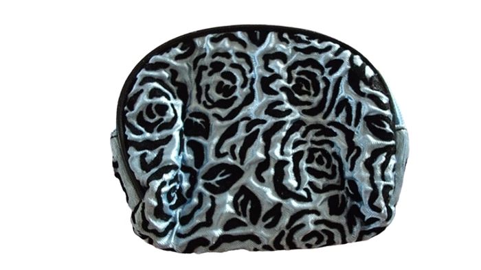 Porte-monnaie satinée bleu et noir