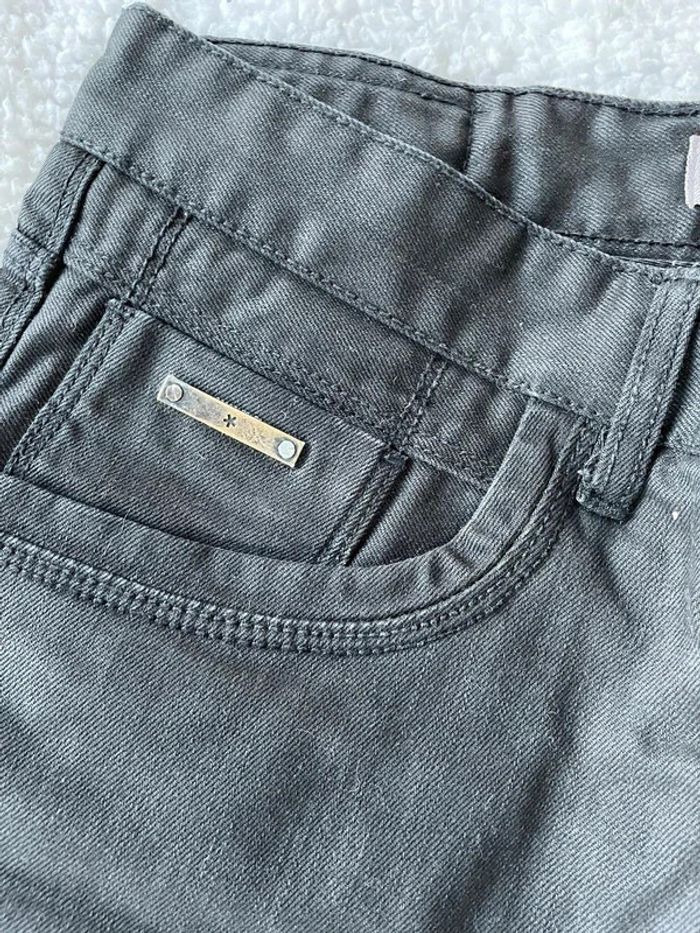 Jean droit straight noir effet cuir mat uni classique avec poches - Celio - photo numéro 4