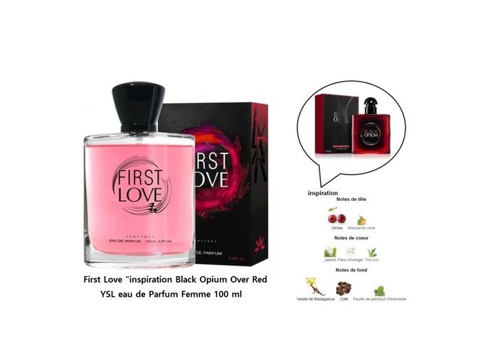 First Love "inspi  Black Opium Over Red YSL " eau de Parfum Femme 100 ml - photo numéro 2