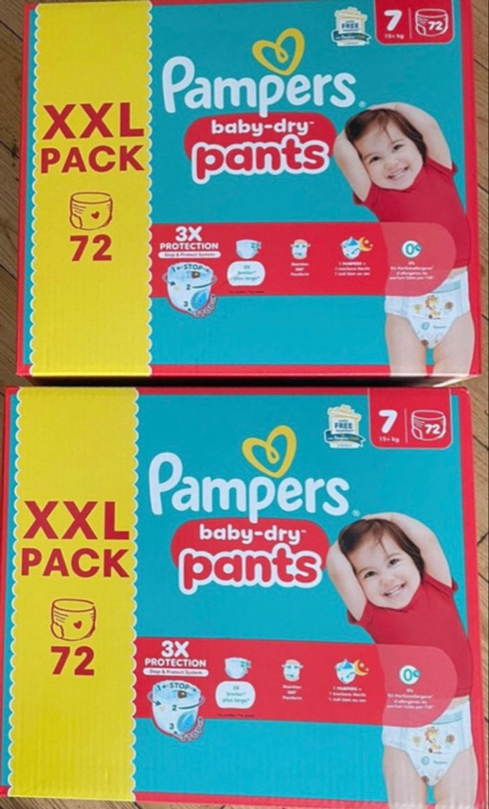2 cartons de couches Pampers taille 7