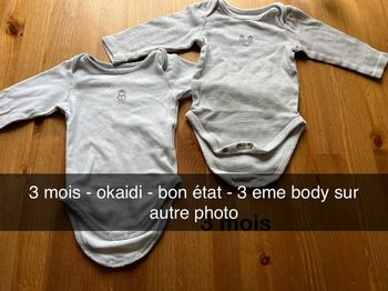 Lot de 3 bodies okaidi