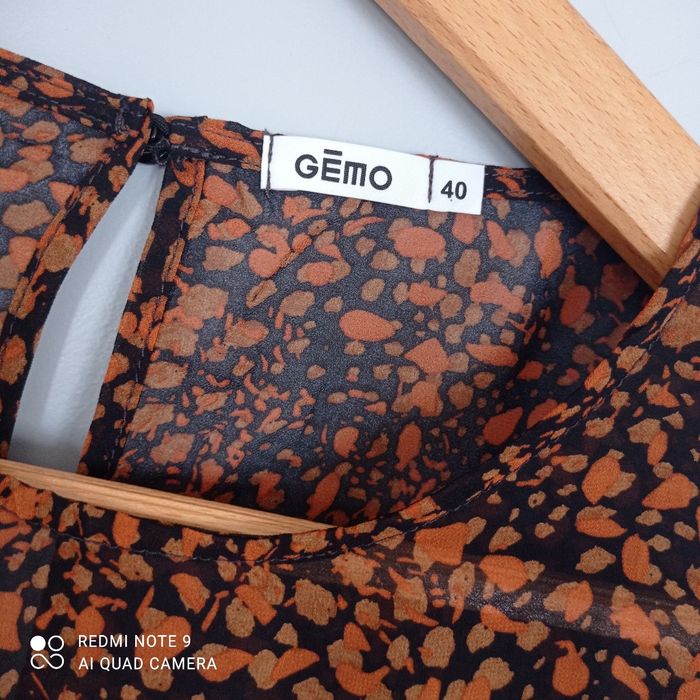 Blouse marron à motifs orangés t40 - photo numéro 3