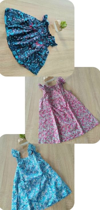 Lot 2 robes 1 blouse 24 mois