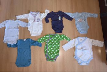 Lot de 7 bodies manches longues taille 1 mois