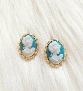 💖 Boucles d'oreilles camée ovales style antique rétro vintage classique gothique victorien