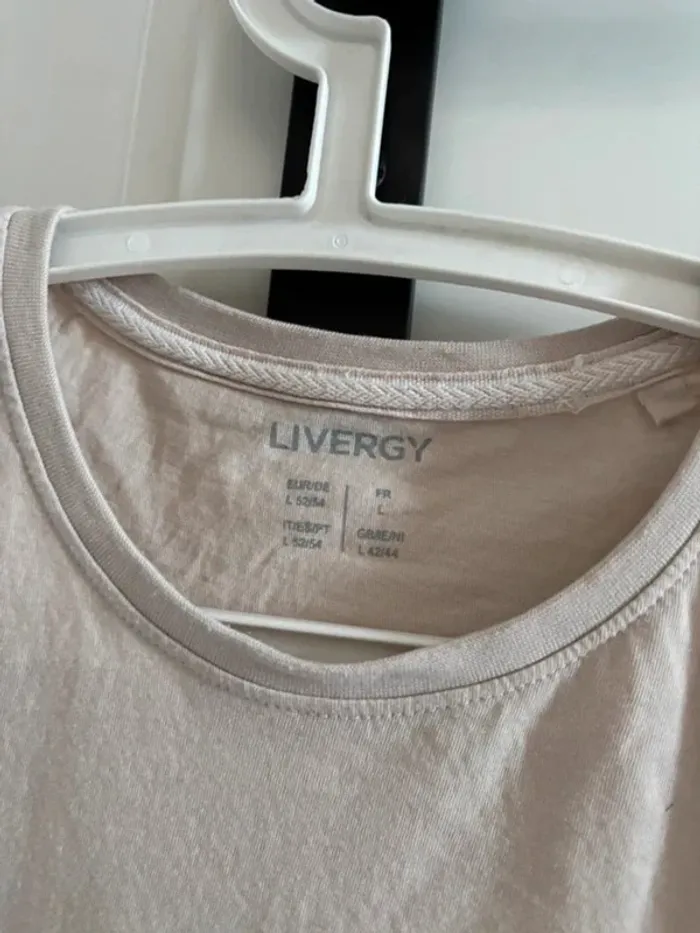 T-shirt mc t.L livergy beige parfait etat - photo numéro 2