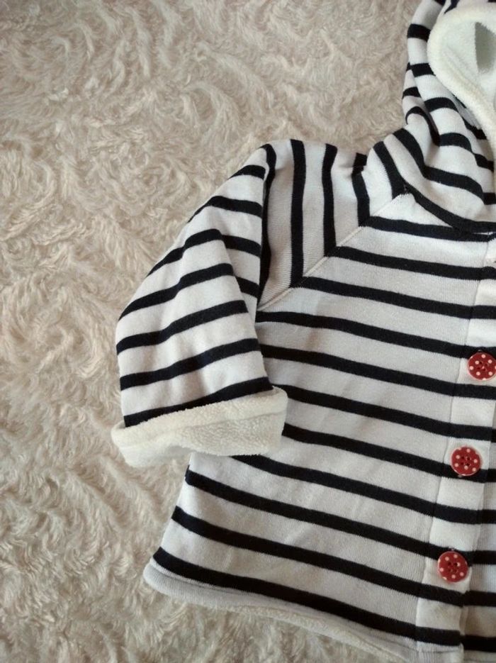 Veste gilet manteau à capuche Fille 3 mois Poisson étoile Terre de marins - photo numéro 3