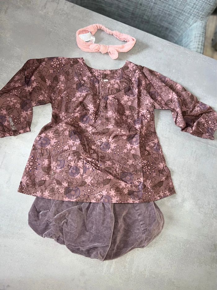 Ensemble kiabi tape à l’œil vertbaudet 18 - 24 mois jupe blouse bandeau