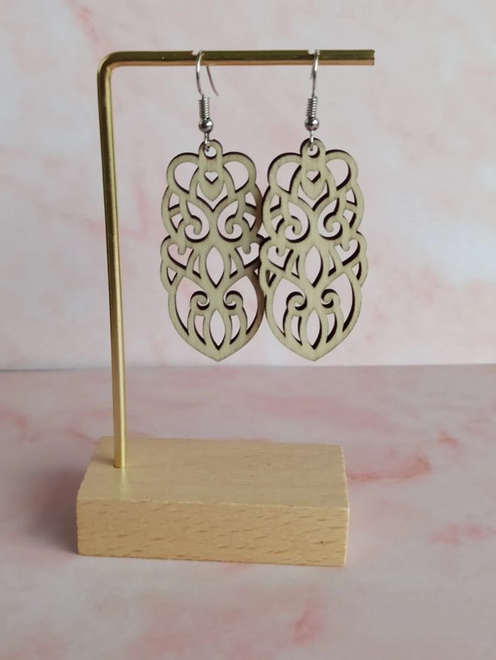 Boucles d'oreilles en bois