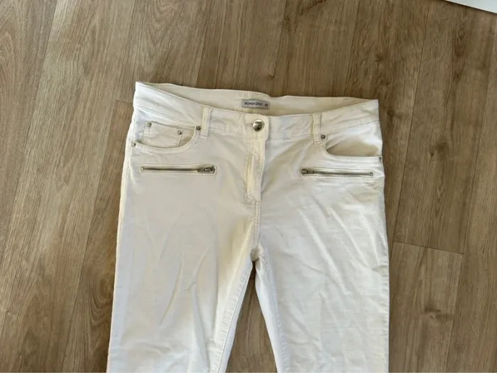 Women only pantalon jeans en velours, blanc, taille 40 - photo numéro 2