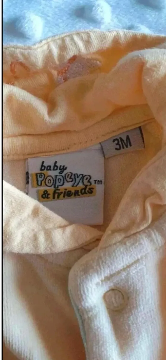 Pyjama velours popeye & friends 3 mois - photo numéro 2