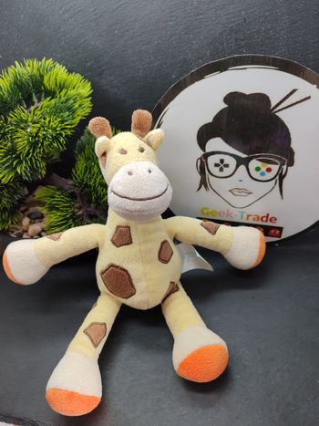 doudou peluche musicale girafe babylove jaune marron orange blanc ancien