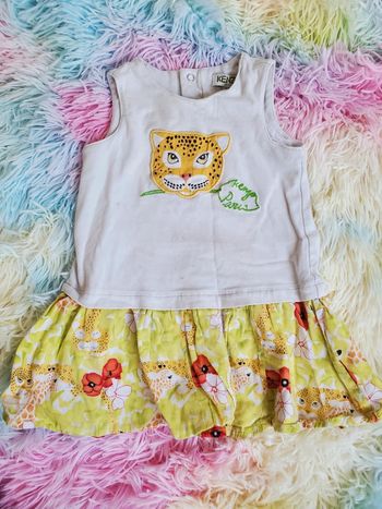 🌴 Robe d'été marque kenzo blanc et verte taille 12 mois