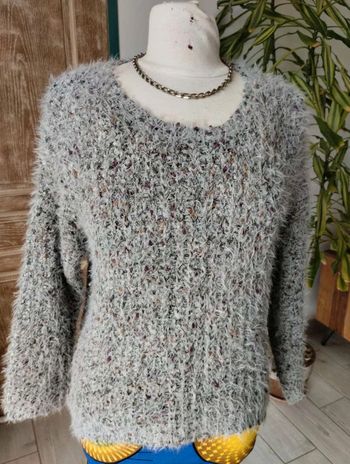 Pull gris moutonné