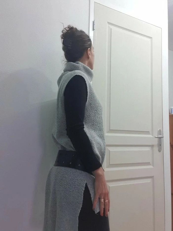 Robe pull hiver chaud gris col roulé taille M ou 38-40 - photo numéro 2