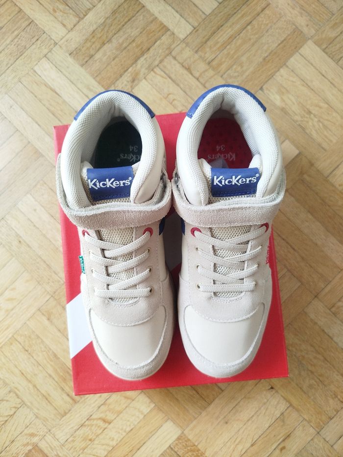 Chaussures sneakers baskets kickalien garçon beige 34 kickers neuf - photo numéro 4