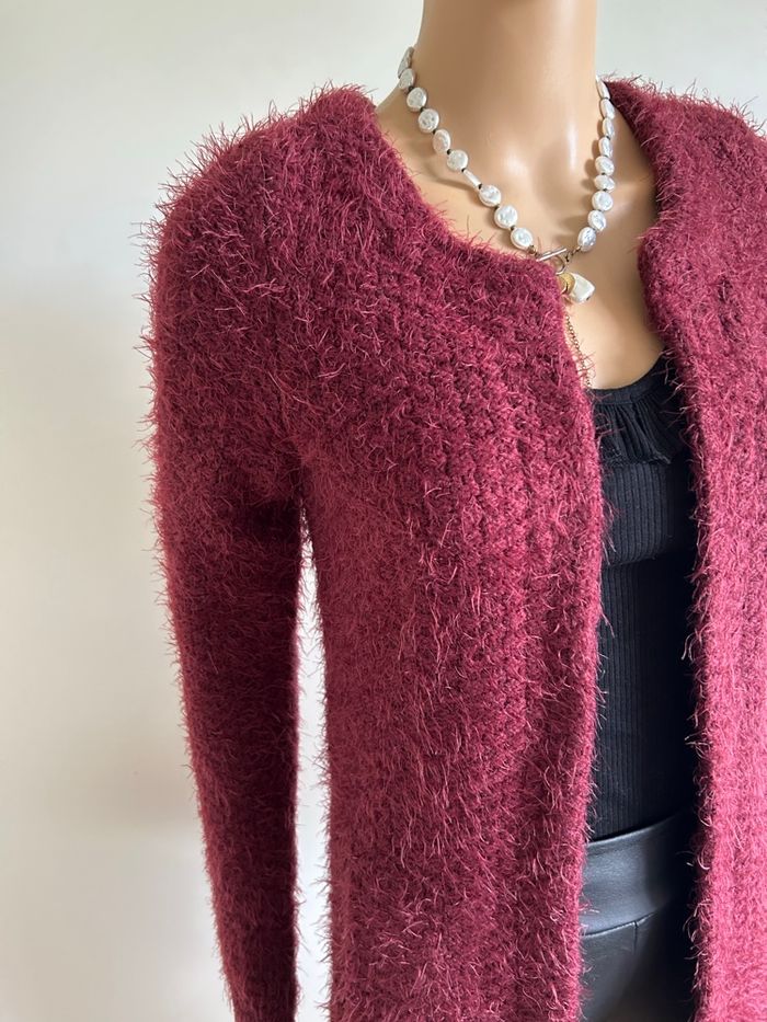 Cardigan bordeaux tout doux Morgan taille XS jamais porté - photo numéro 4