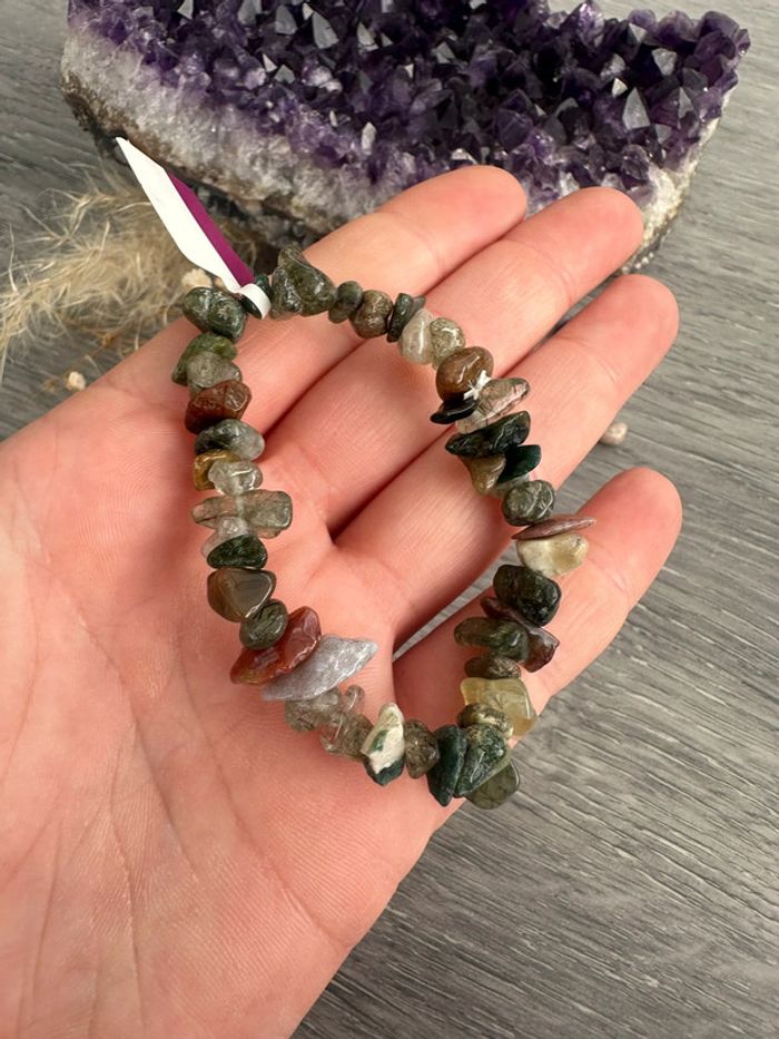 Bracelet en agate mousse d’Uruguay - Pierre véritable - photo numéro 4