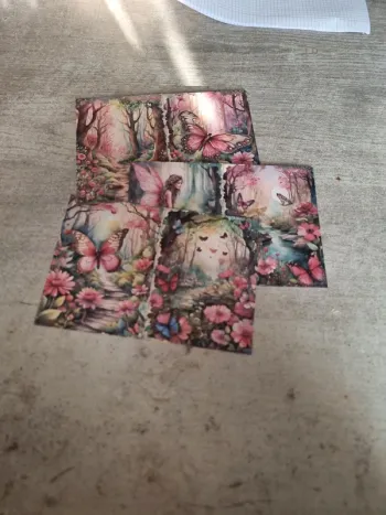 Lot de 3 feuille A5 elfes et papillons (lot A)