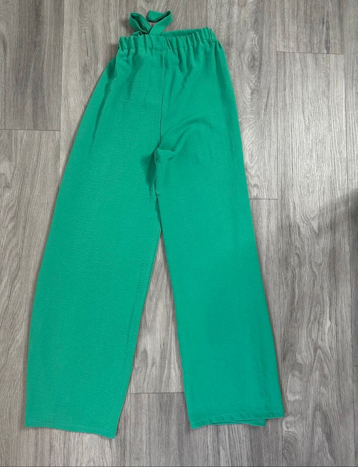 Pantalon fluide jambes larges vert T38 M - photo numéro 5