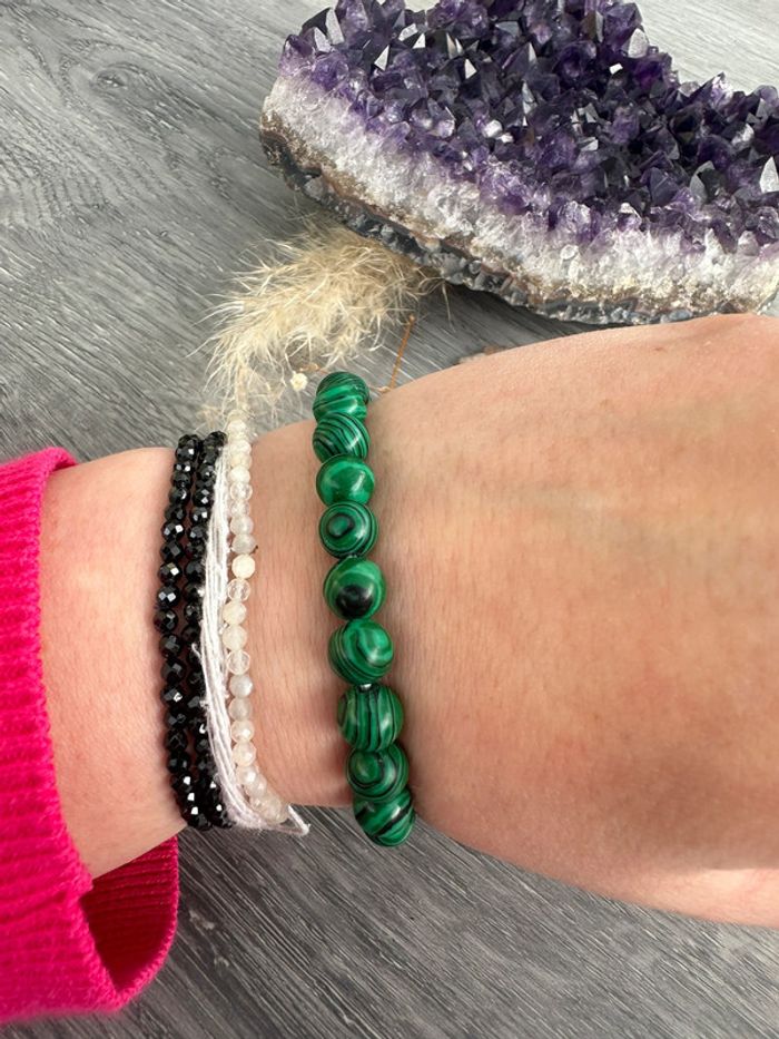 Bracelet en Malachite véritable du Chili – Pierre naturelle - photo numéro 6