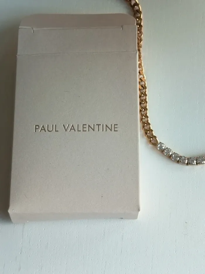 Collier chaîne Paul Valentine plaqué or et zirconiums - photo numéro 3
