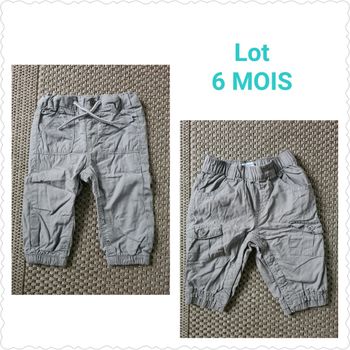 Lot de 2 Pantalons gris - 6 mois