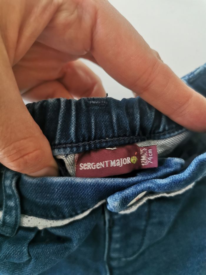 Lot de 3 articles bébé fille 12mois(2 pantalons + 1 bodie)en très bon état sergent major, boutchou - photo numéro 6