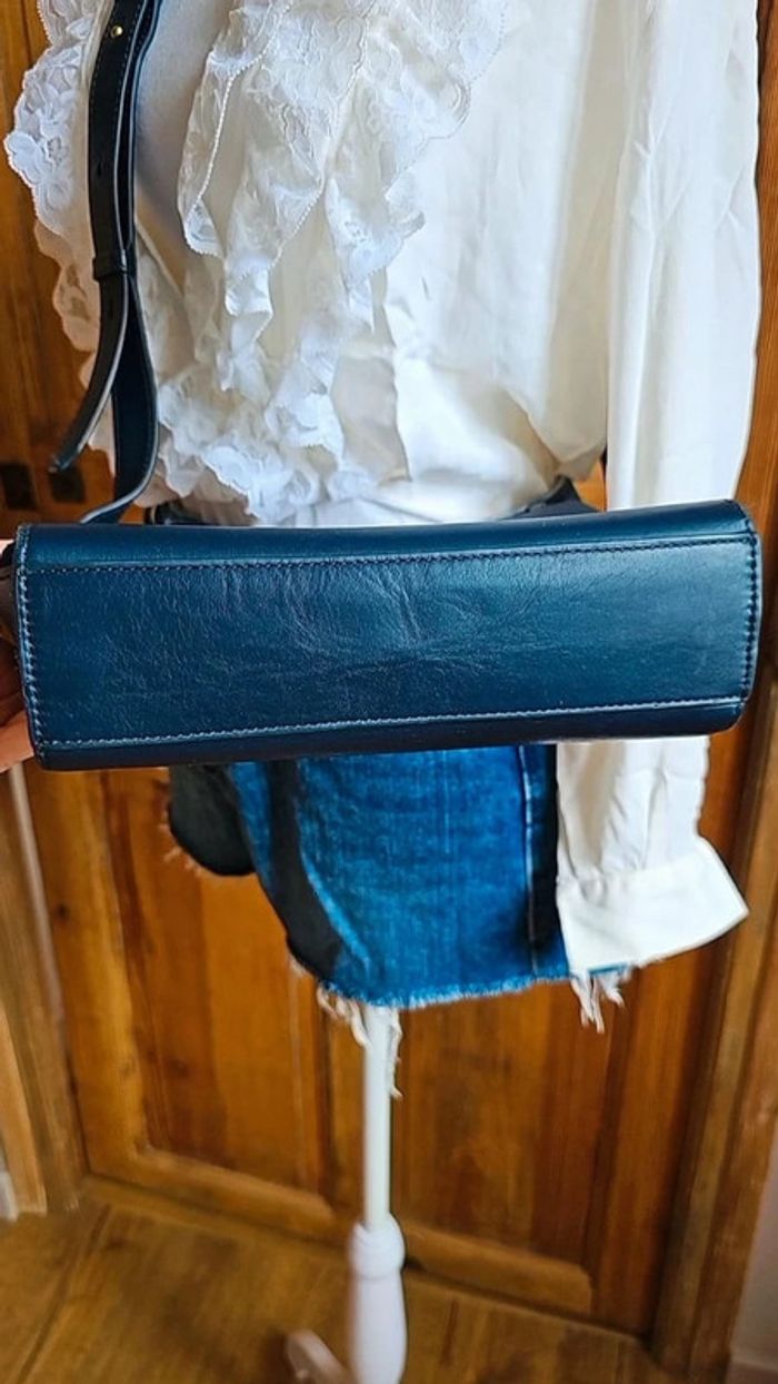 Sac en cuir Nat & Nin marine à bandoulière - photo numéro 4