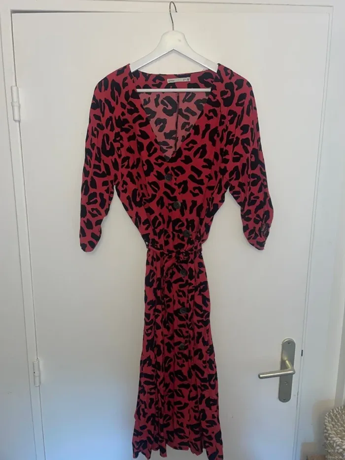 Robe longue léopard rouge Lefties L