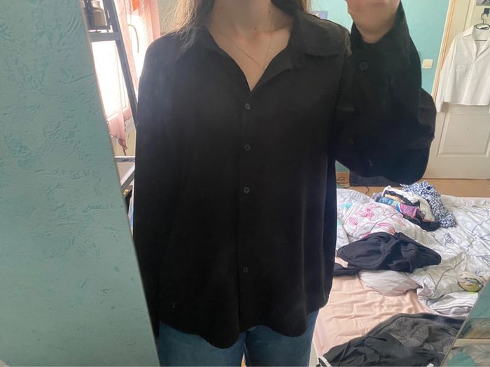 chemise over size noire Shein taille L - photo numéro 3