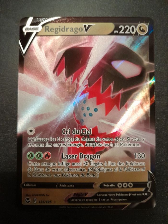 Carte Pokémon Regidraco V 135/195