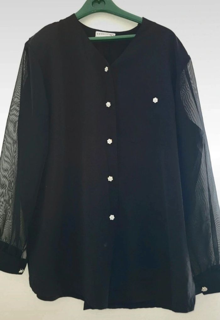 Superbe chemise grande taille longue manche voile