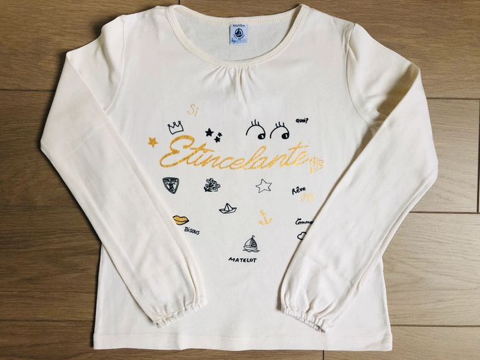 T-shirt en coton à message scintillant Petit bateau T-8 ans - photo numéro 2