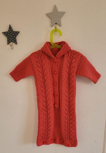 Nid d'ange/ Combinaison en maille - gigoteuse - fait main - coloris Rose