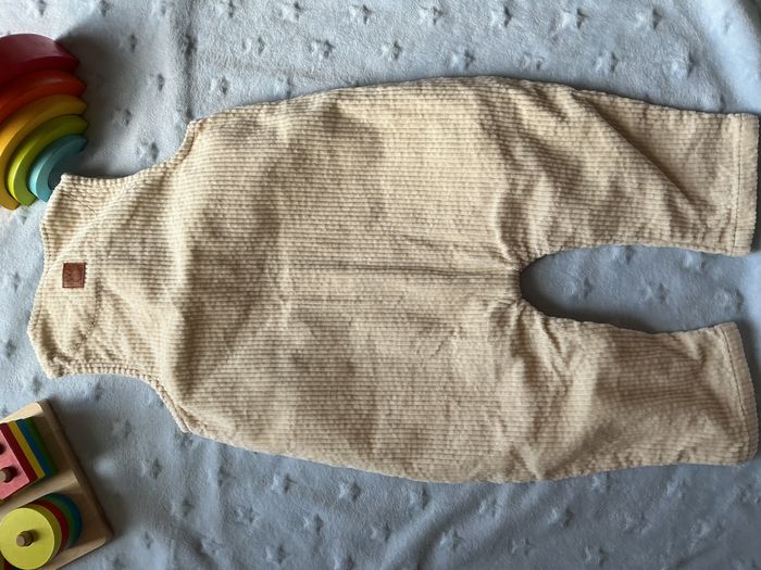 combinaison salopette en velours beige 3/6 mois united colors of benetton - photo numéro 7