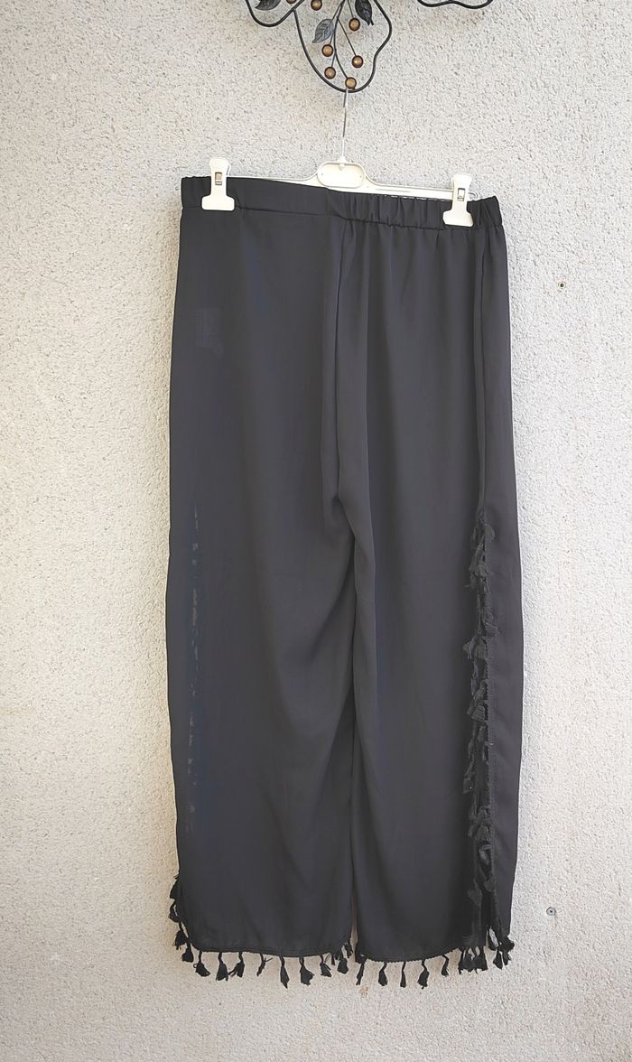 Pantalon de plage noir fendu à franges – Shein – Taille XL