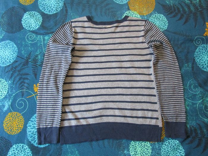 Pull Femme col rond Nautica 100% coton Taille M 38 Gris Bleu (P112) - photo numéro 4