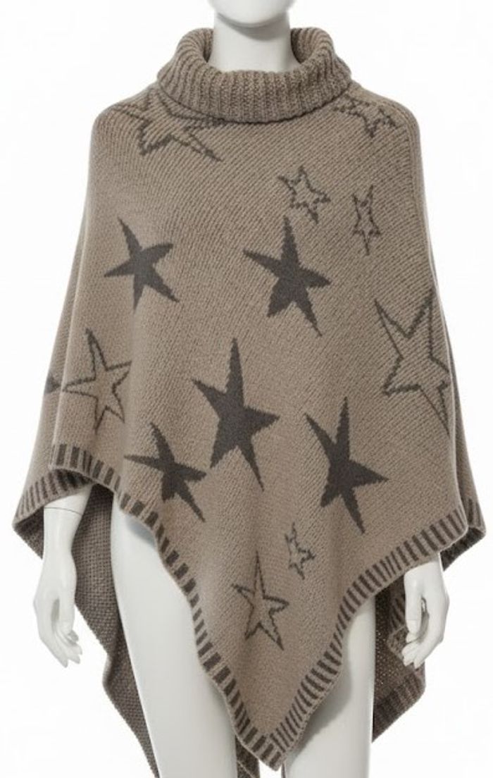 Poncho Étoilé Chic & Douillet - Parfait Pour L'Automne/Hiver ! - photo numéro 2