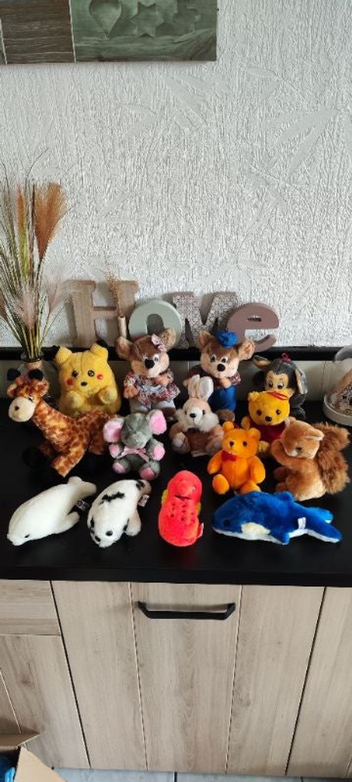 Très gros lot de 14 peluches doudous neuf