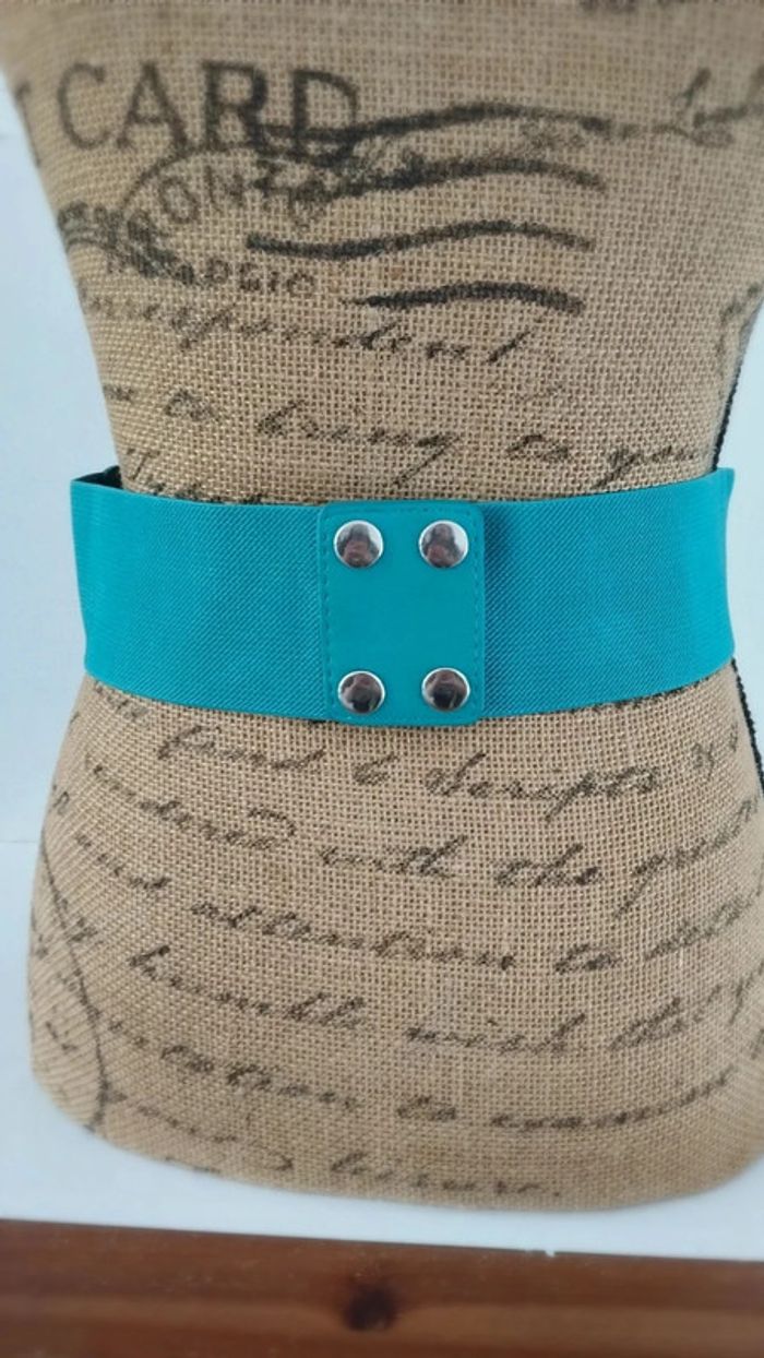 Ceinture bleu élastique noeud 80/90 cm - photo numéro 6